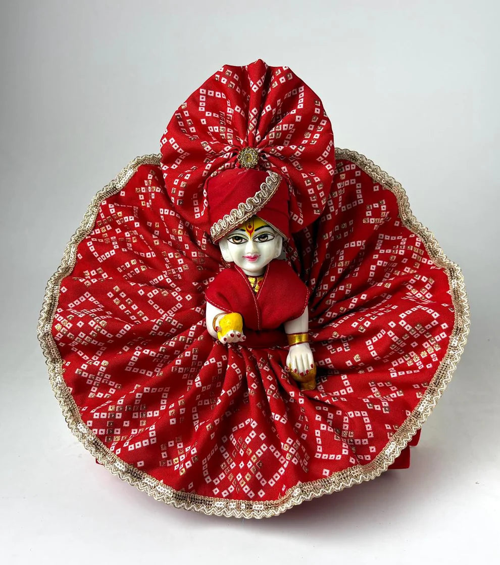 Red Chunriprint for Laddoo Gopal